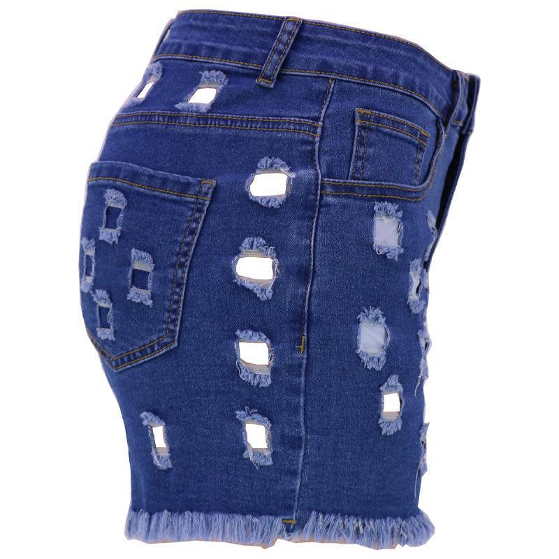 Rachel Solid Color Ripped High Waist Stretch Cotton Jeans - Vestir en Moda