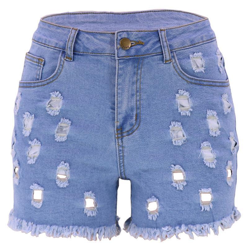 Rachel Solid Color Ripped High Waist Stretch Cotton Jeans - Vestir en Moda