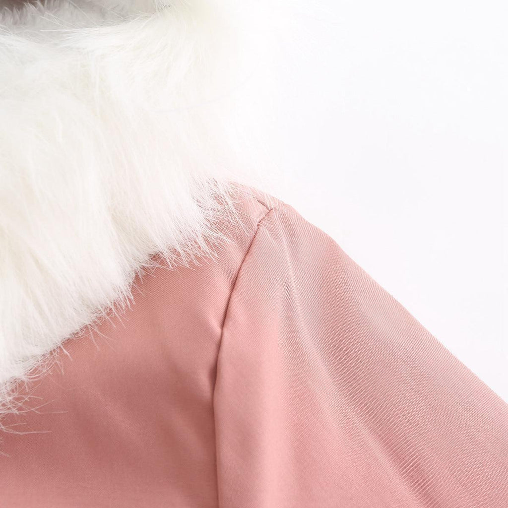 Rachel Velvet Cotton Hooded Detachable Fur Collar Long Sleeve Coat - Vestir en Moda