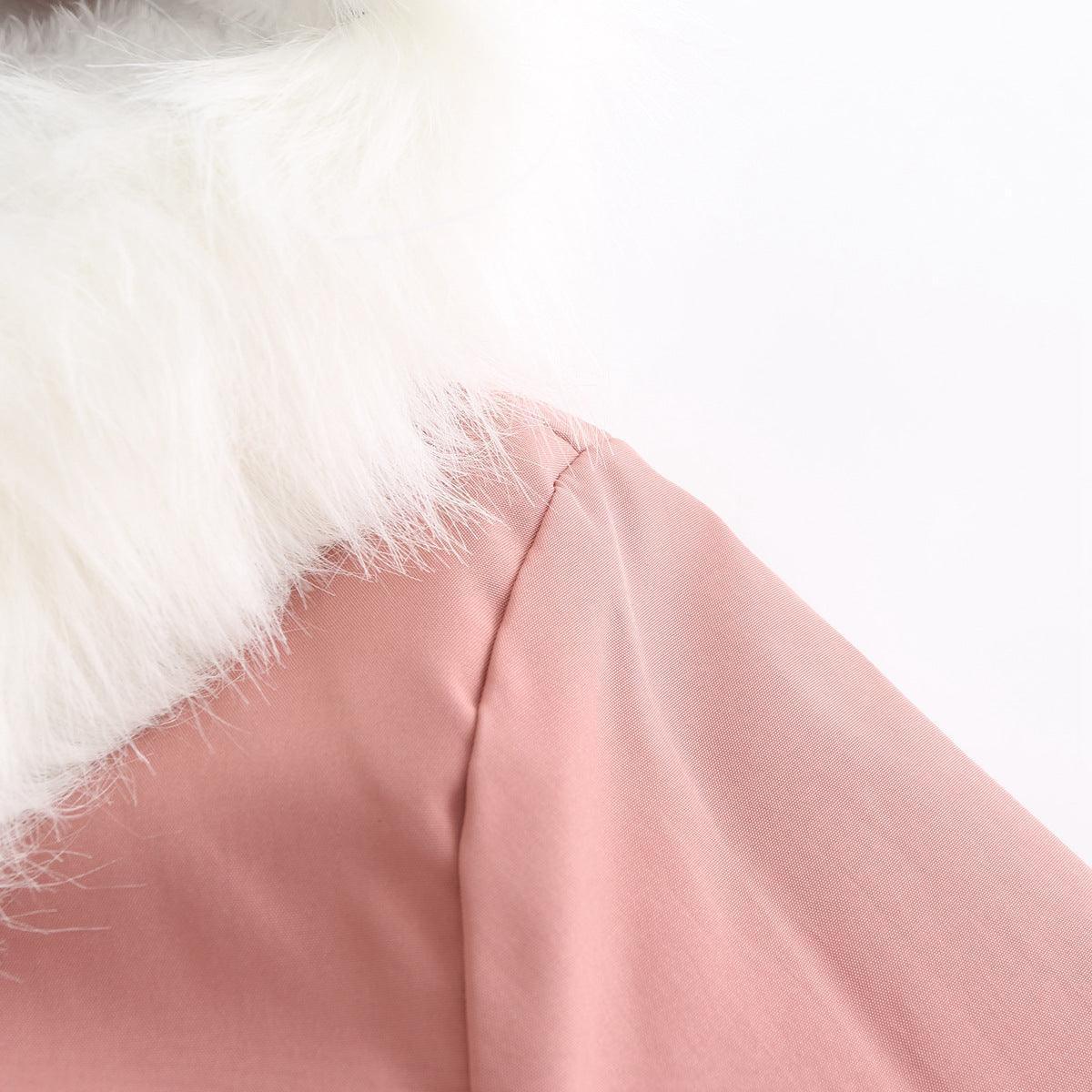 Rachel Velvet Cotton Hooded Detachable Fur Collar Long Sleeve Coat - Vestir en Moda