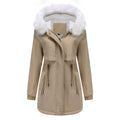 Rachel Velvet Cotton Hooded Detachable Fur Collar Long Sleeve Coat - Vestir en Moda