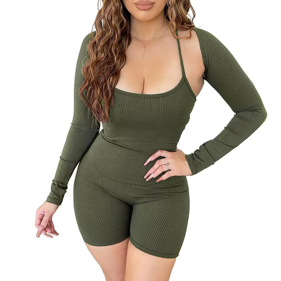Radelis Women Clothing Fabric Shawl Backless Rompers - Vestir en Moda