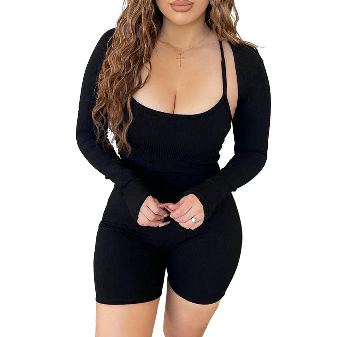 Radelis Women Clothing Fabric Shawl Backless Rompers - Vestir en Moda