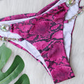Raelynn Snake Print Diamond Bikini Halter Bather Bathing Swimwear - Vestir en Moda