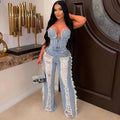 Raquel Vintage Hole Tassel Denim Jumpsuits Women Sexy - Vestir en Moda
