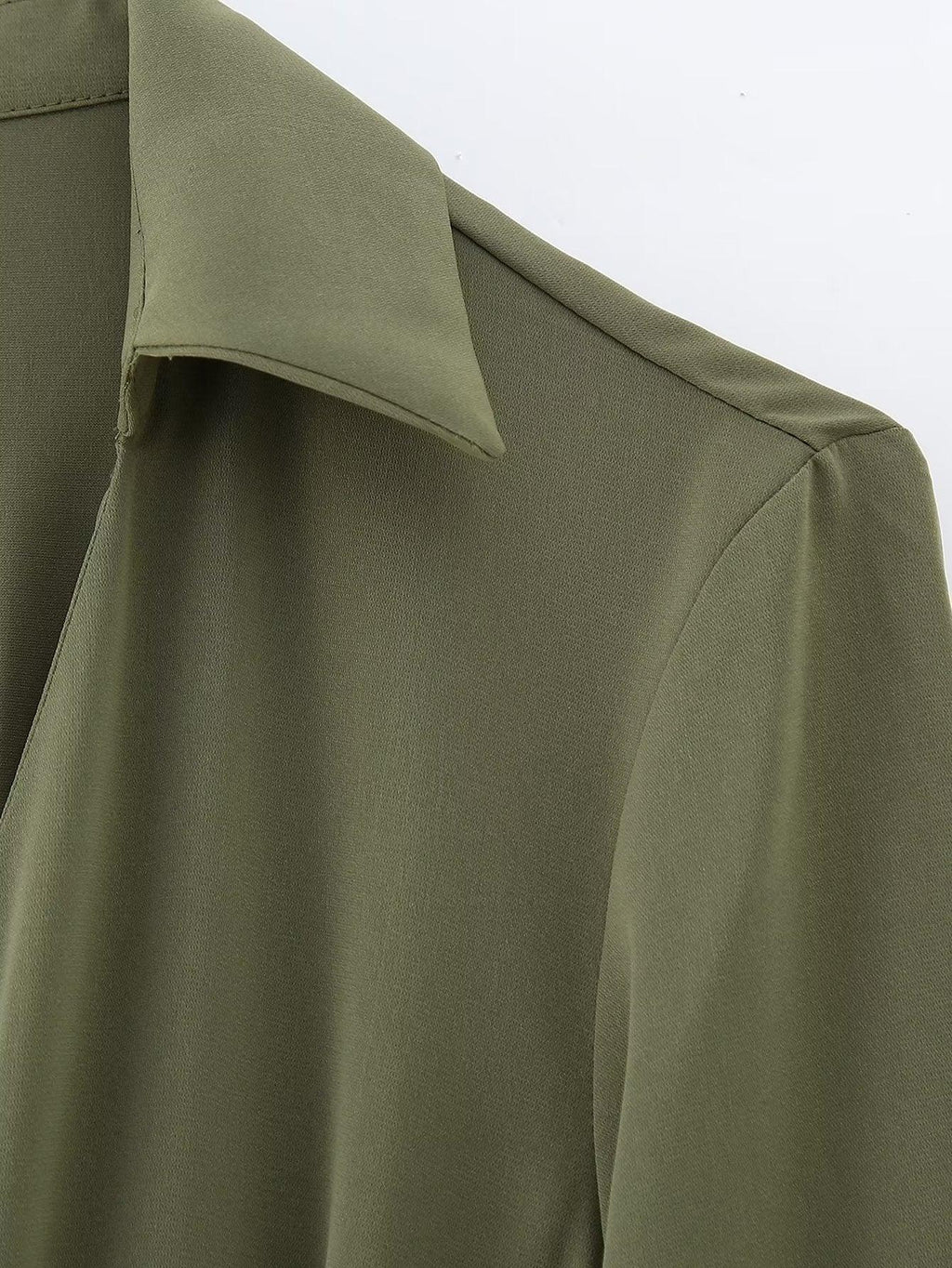 Raquel Women Winter V neck Belt Pleated Dresses - Vestir en Moda