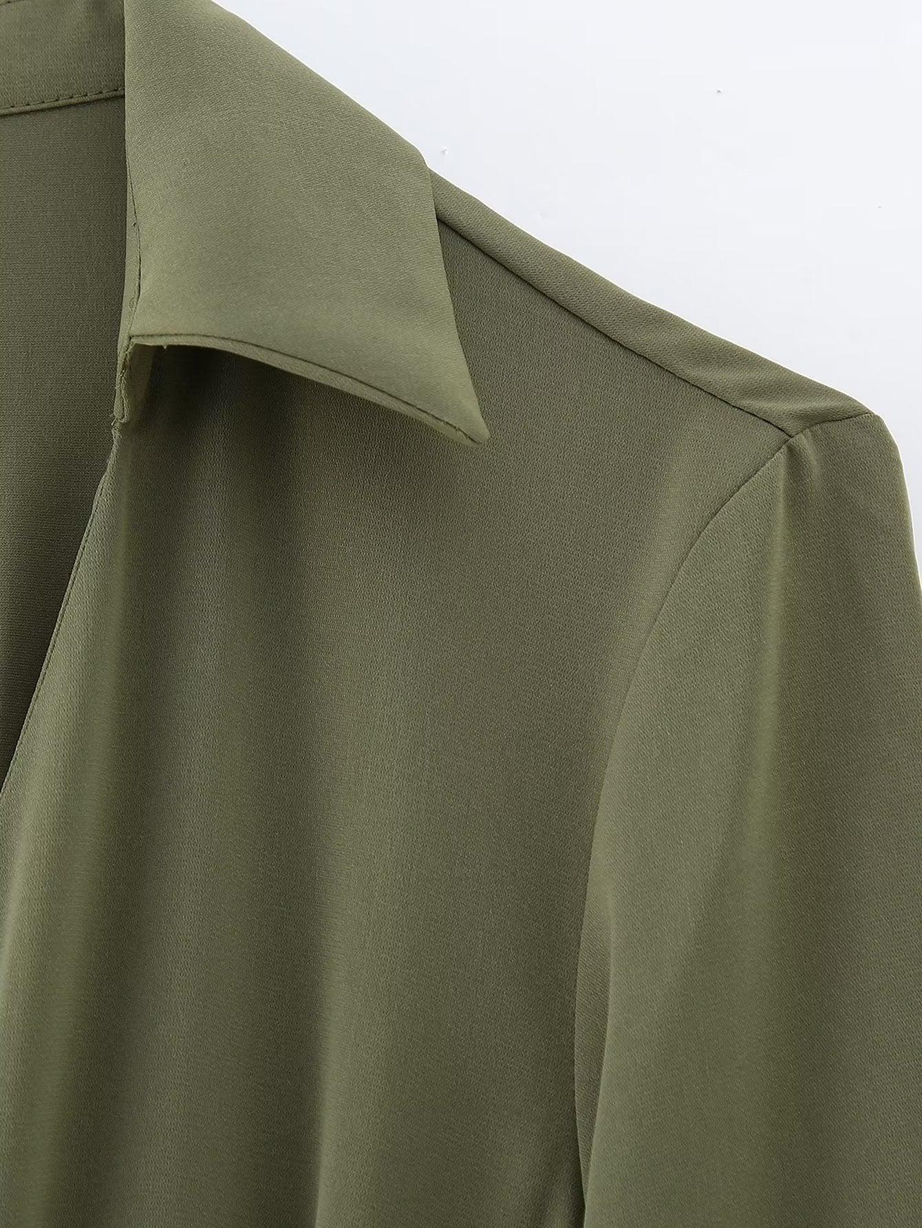 Raquel Women Winter V neck Belt Pleated Dresses - Vestir en Moda