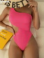 Raya One Shoulder Women One Piece Sexy Textured Monokini Swimsuit - Vestir en Moda