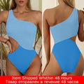 Raya One Shoulder Women One Piece Sexy Textured Monokini Swimsuit - Vestir en Moda
