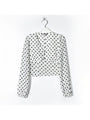 Raya V-neck Long Sleeve Dot Blouse - Vestir en Moda