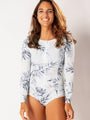 Reagan Printed Zipper Up Long Sleeve Swimsuits - Vestir en Moda
