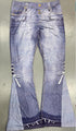 Remi Plus Size Jeans Lace Up Printed Flare Elastic High Waist Denim - Vestir en Moda