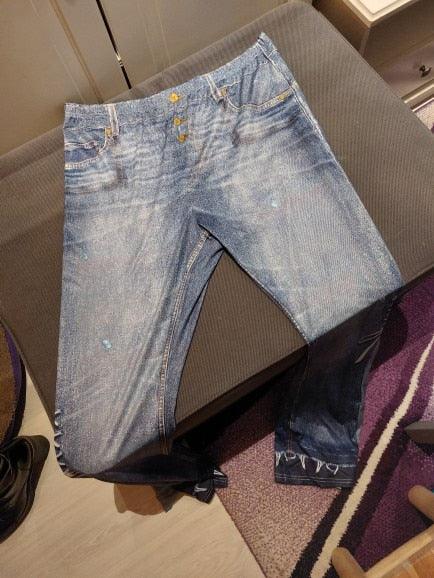 Remi Plus Size Jeans Lace Up Printed Flare Elastic High Waist Denim - Vestir en Moda