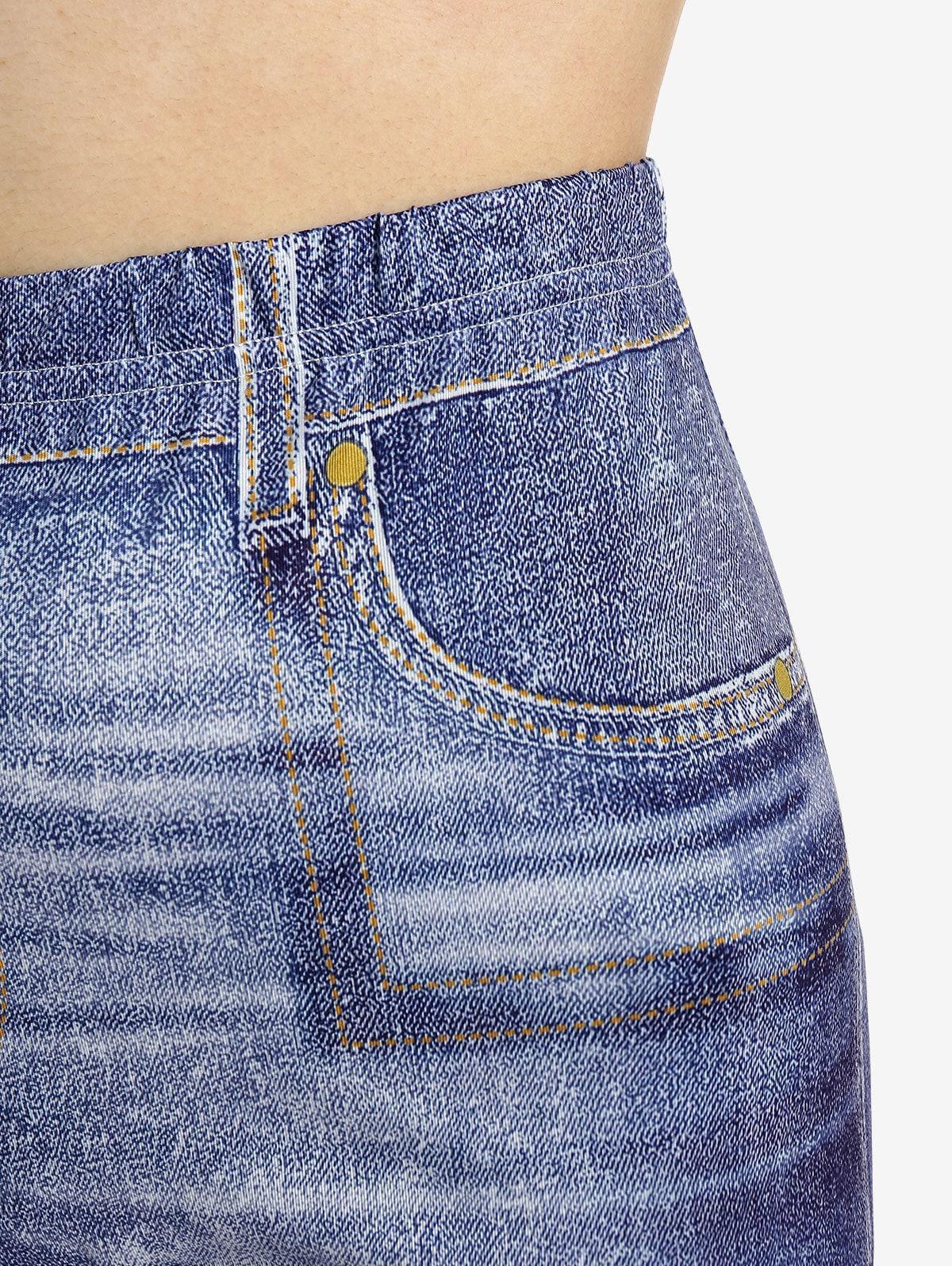 Remi Plus Size Jeans Lace Up Printed Flare Elastic High Waist Denim - Vestir en Moda