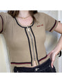 Renata Short Sleeve Zipper Up Ladies Tees - Vestir en Moda