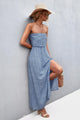 Reyna Strapless Split Maxi Dresses - Vestir en Moda