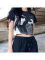 Riley Raglan Sleeve Retro Crop Tees - Vestir en Moda