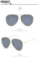 Rimless Luxury Brand Designer Metal Frame Gradient Large Sunglasses - Vestir en Moda