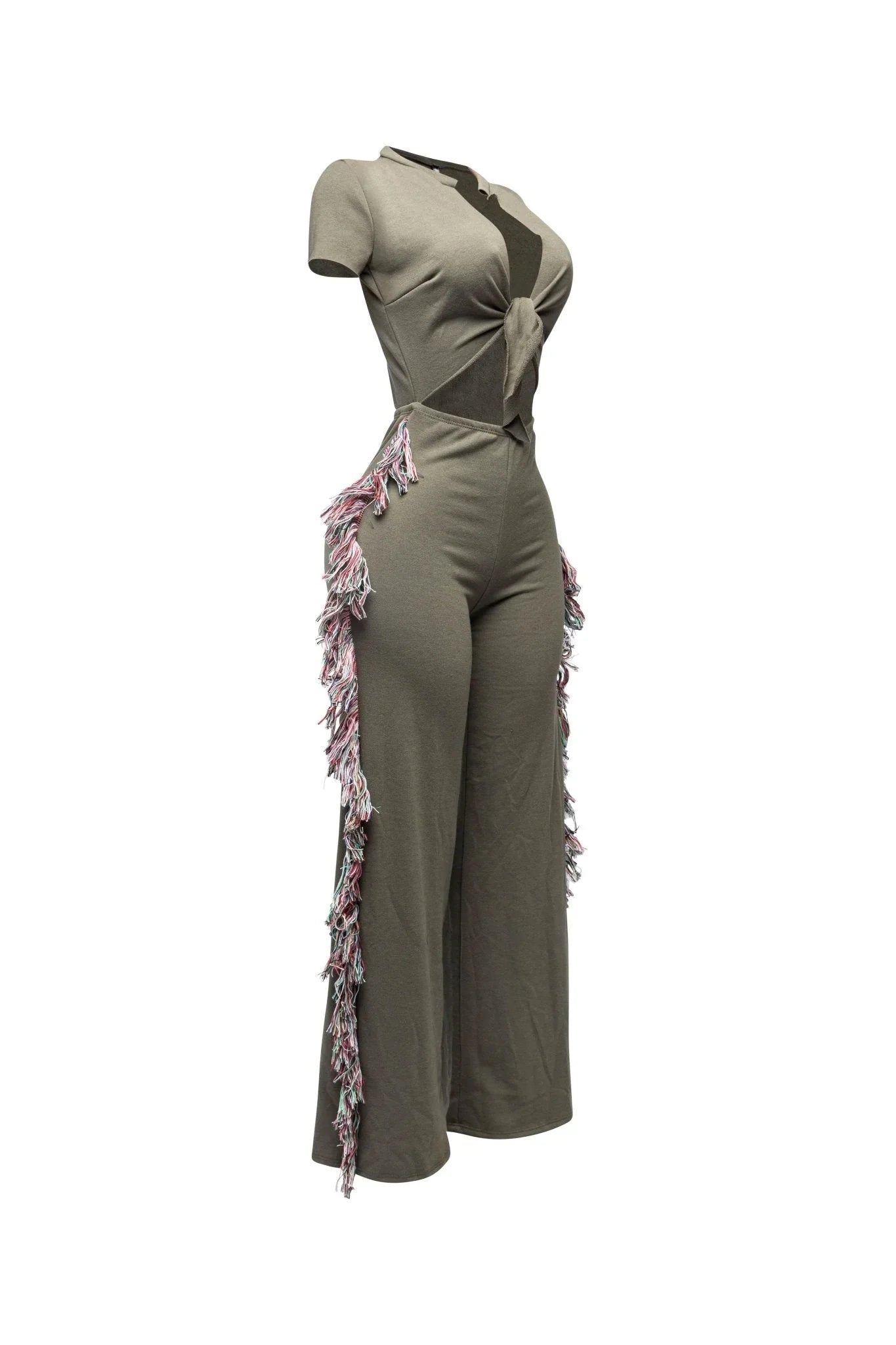 Rodeo Queen Plus Size Fringe Jumpsuit – Wide Leg with Tassel Detail