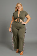 Rodeo Queen Plus Size Fringe Jumpsuit – Wide Leg with Tassel Detail