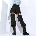 Rosa Adjustable Buckle Hip Hop spring Black Pants - Vestir en Moda