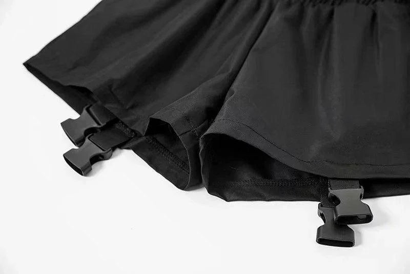 Rosa Adjustable Buckle Hip Hop spring Black Pants - Vestir en Moda