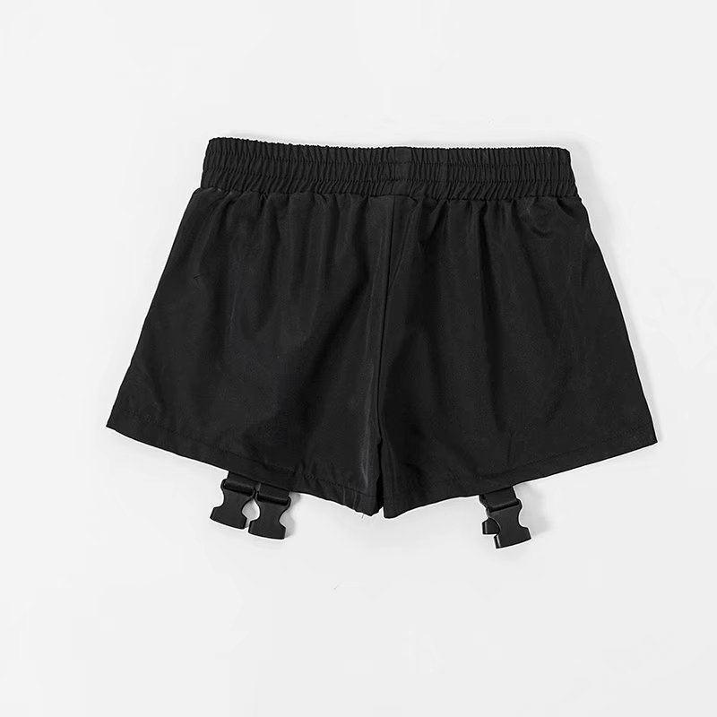 Rosa Adjustable Buckle Hip Hop spring Black Pants - Vestir en Moda