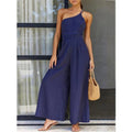Rosario Backless Double Strap Casual Wide Leg Long Jumpsuits - Vestir en Moda