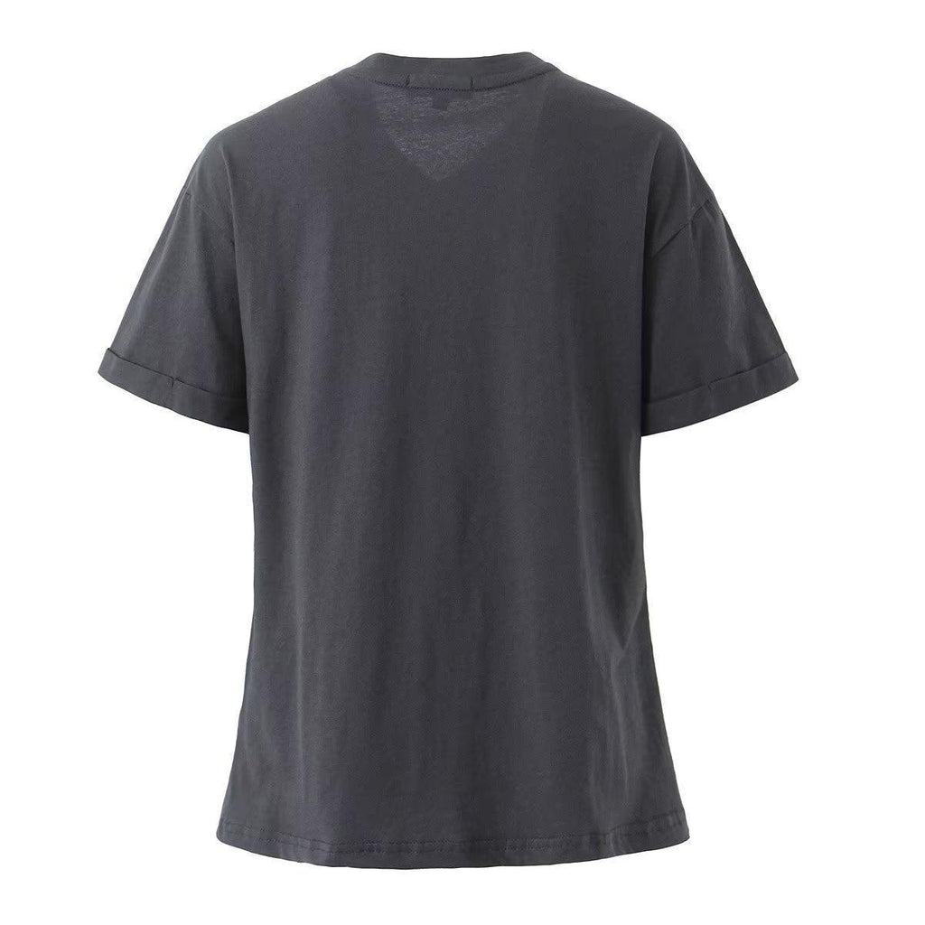 Rosaura Round Neck Loose Print Women Tees - Vestir en Moda