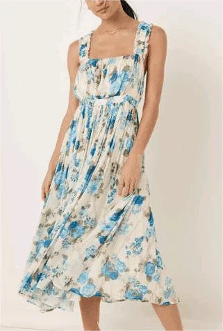 Rosita Women Vacation Cross Backless Rayon Printing Dresses - Vestir en Moda