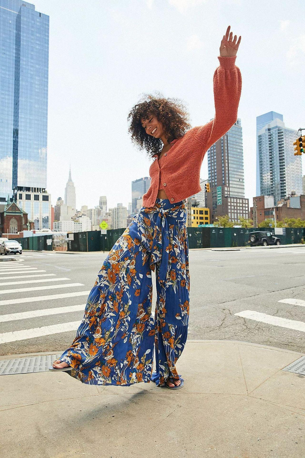Rowan Digital Printing Casual Loose Flared Wide Leg Pants - Vestir en Moda