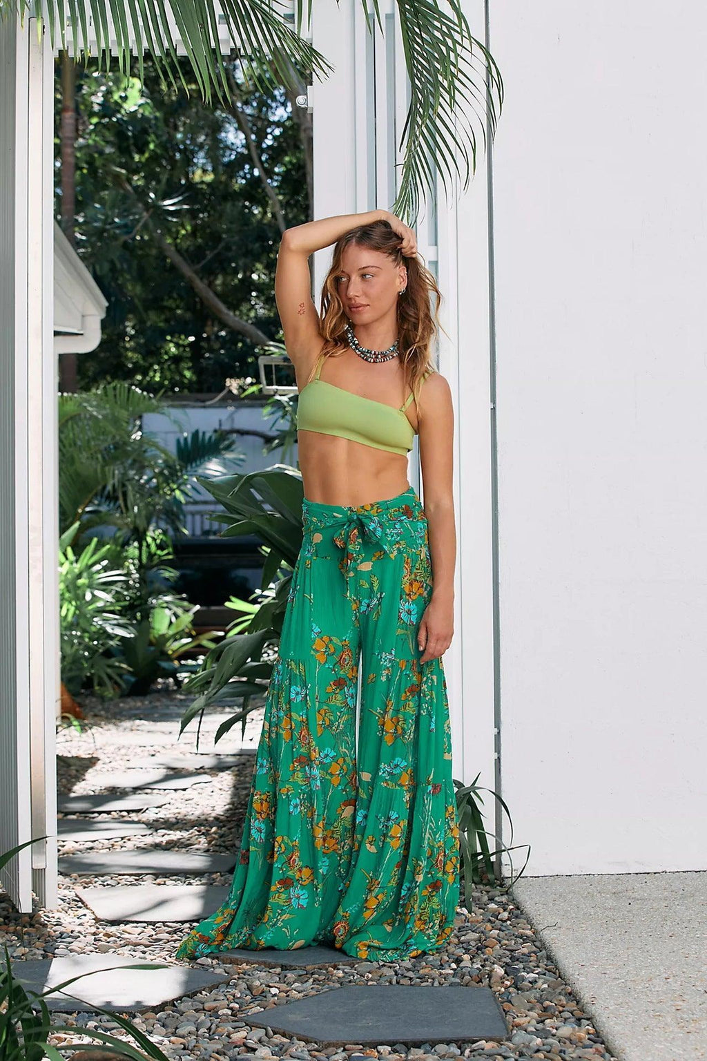 Rowan Digital Printing Casual Loose Flared Wide Leg Pants - Vestir en Moda