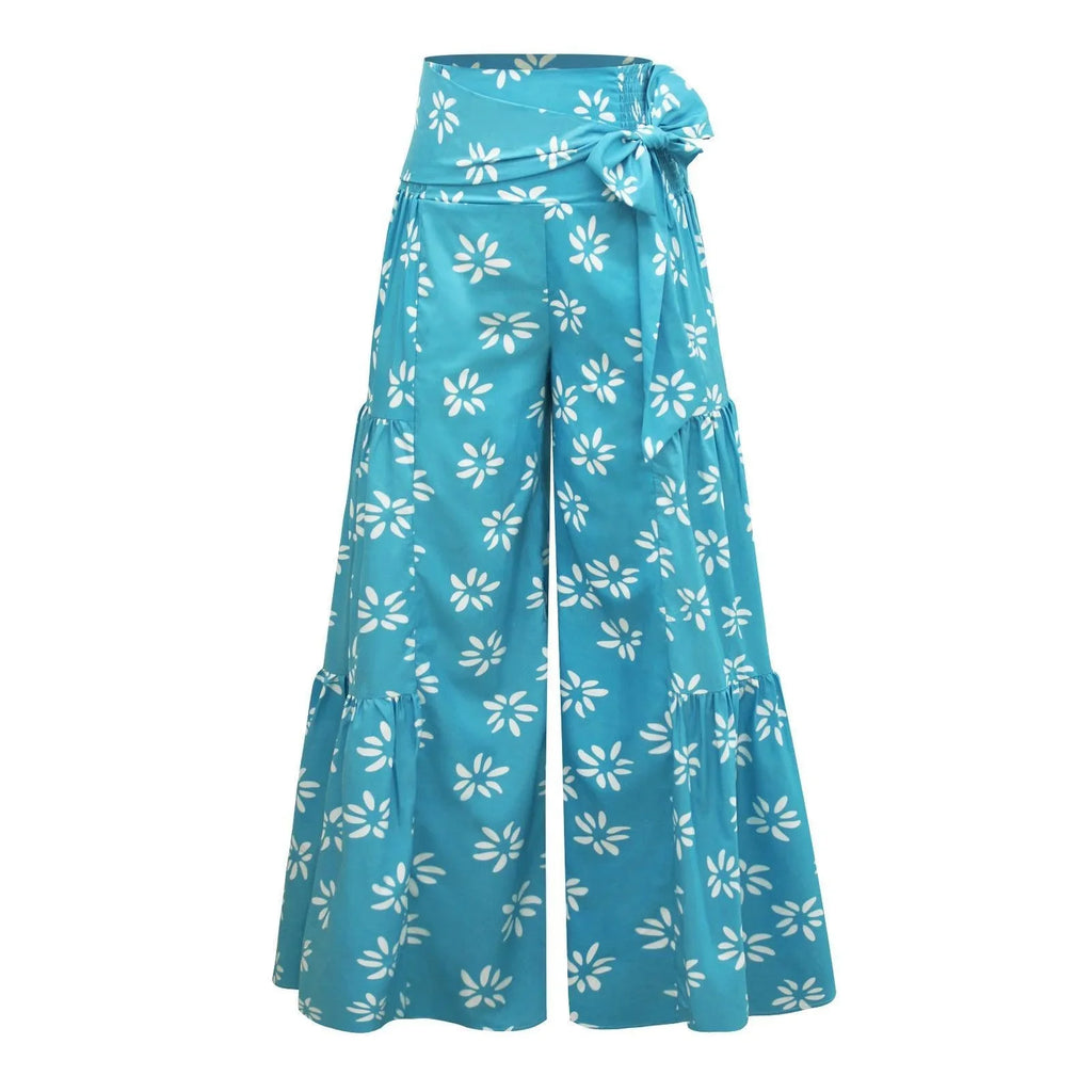 Rowan Digital Printing Casual Loose Flared Wide Leg Pants - Vestir en Moda