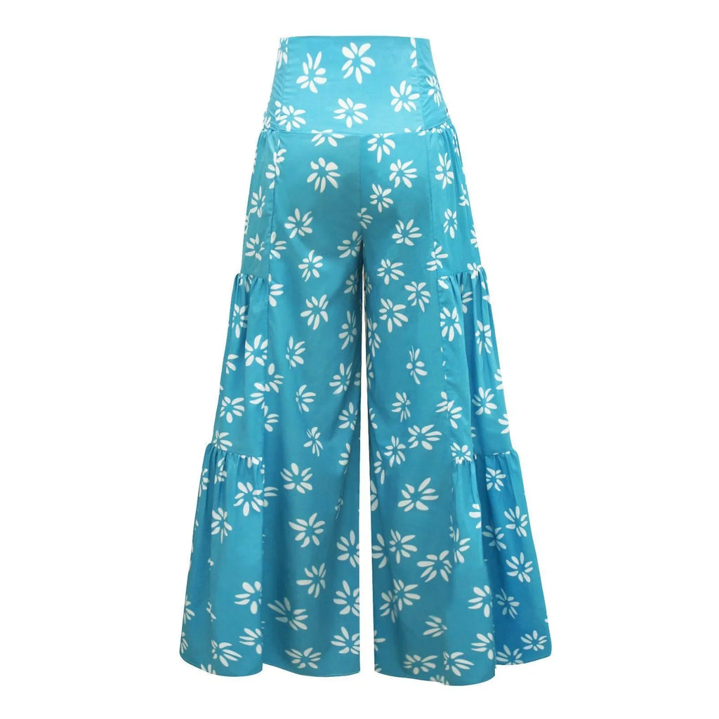 Rowan Digital Printing Casual Loose Flared Wide Leg Pants - Vestir en Moda