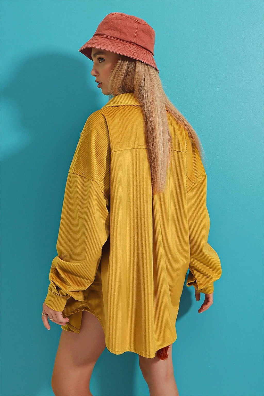 Ruth Loose Corduroy Pocket Long Sleeve Irregular Jacket - Vestir en Moda