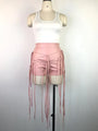 Ryan Sexy PU Leather Style Rope Braided Low Waist Solid Shorts - Vestir en Moda