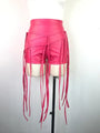 Ryan Sexy PU Leather Style Rope Braided Low Waist Solid Shorts - Vestir en Moda