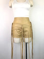 Ryan Sexy PU Leather Style Rope Braided Low Waist Solid Shorts - Vestir en Moda