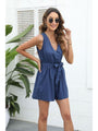 Saanvi Pure Color V Neck Rompers - Vestir en Moda