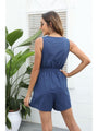 Saanvi Pure Color V Neck Rompers - Vestir en Moda