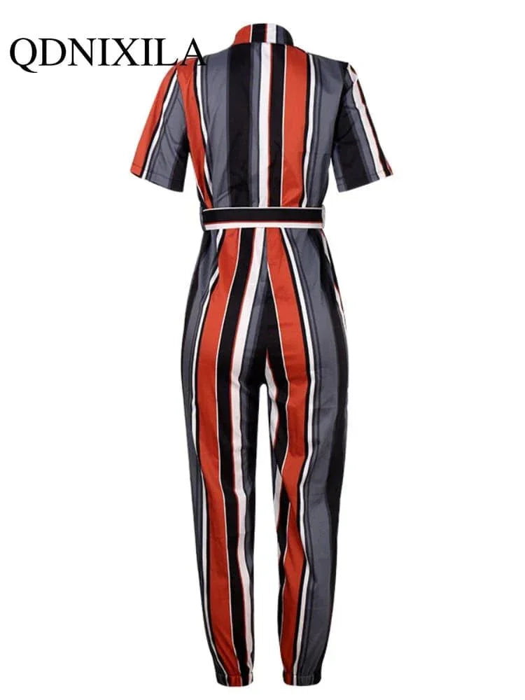 Sabina Women Elegant Casual Lapel Buckle Jumpsuits - Vestir en Moda