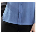 Sage Oversized Women Chiffon Blouse O Neck Short Sleeve Loose Shirts - Vestir en Moda