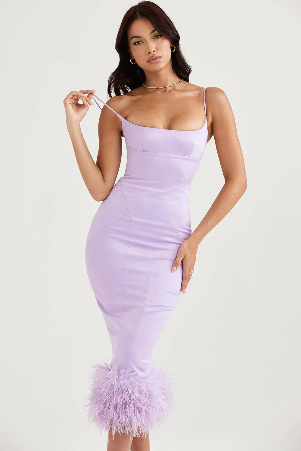 Saida High End Women Sexy Feathe Dresses - Vestir en Moda