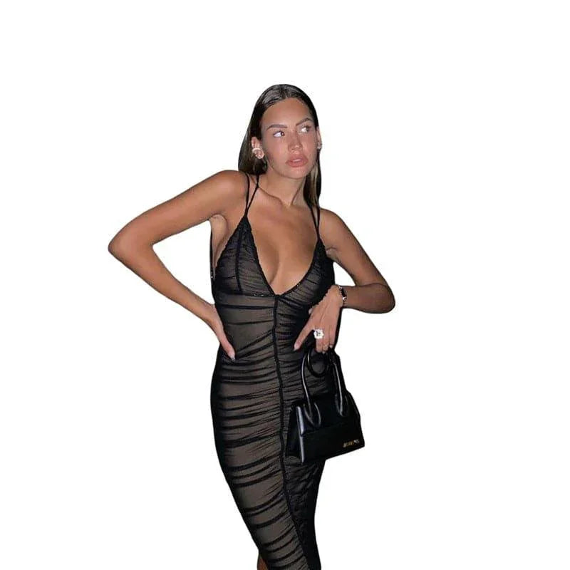Sakura Summer Women Sling Sexy Low Dresses - Vestir en Moda