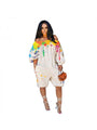 Salana Loose Ink-splashing Off Shoulder Rompers - Vestir en Moda