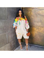 Salana Loose Ink-splashing Off Shoulder Rompers - Vestir en Moda