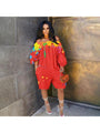 Salana Loose Ink-splashing Off Shoulder Rompers - Vestir en Moda