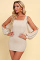 Samara Square Neck Split Sleeve Mini Dresses - Vestir en Moda
