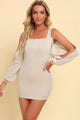 Samara Square Neck Split Sleeve Mini Dresses - Vestir en Moda