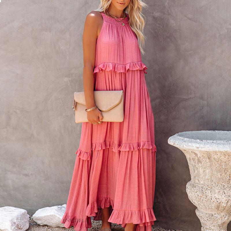 Sandra Irregular Asymmetric Tiered Dress Sleeveless - Vestir en Moda
